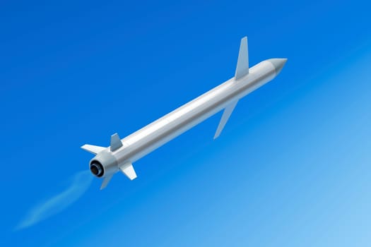 Flying cruise missile in the sky