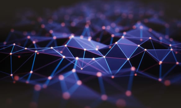 3D illustration. Abstract background, connection and lines of technology.