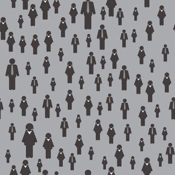 People Icon Seamless Pattern Isolated on Grey Background. Symbol of Persons.
