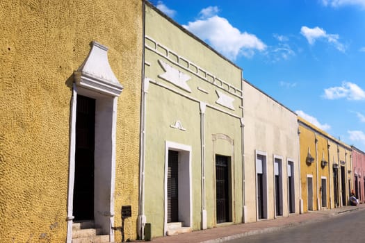 Historic colonial street in the center of Valladolid, Mexico