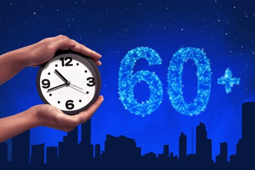 Turn off the light in 60 minute on sky at night background