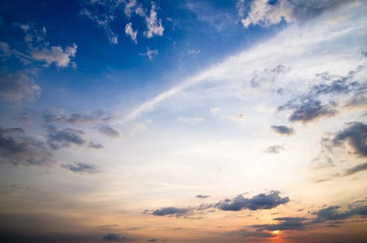 sky with clouds and sun