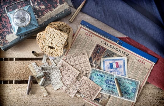 different objects describing the German occupation of France