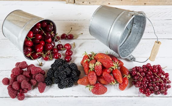 assortment of red fruit on the white table