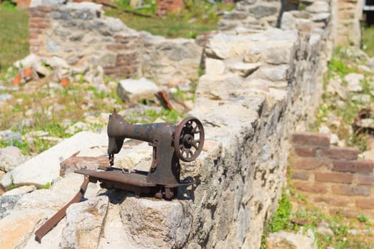 The ruins of Oradour-sur-glane, the by the nazis destroyed french village in WW2