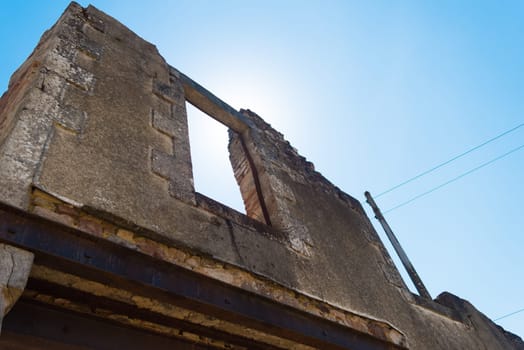 The ruins of Oradour-sur-glane, the by the nazis destroyed french village in WW2