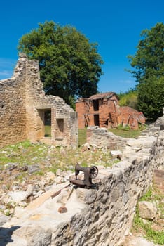 The ruins of Oradour-sur-glane, the by the nazis destroyed french village in WW2
