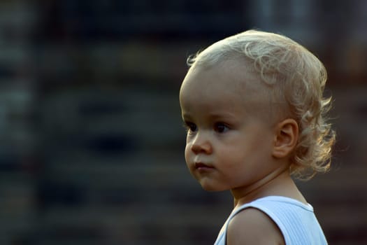 The portrait about a cute little baby boy.