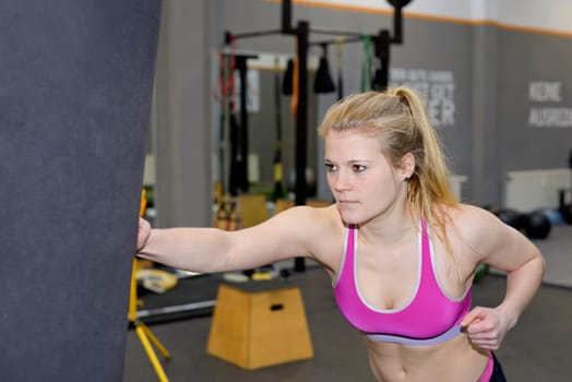 young woman boxing