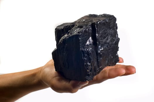 Coal on Isolated White Background