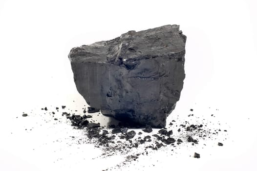 Coal on Isolated White Background