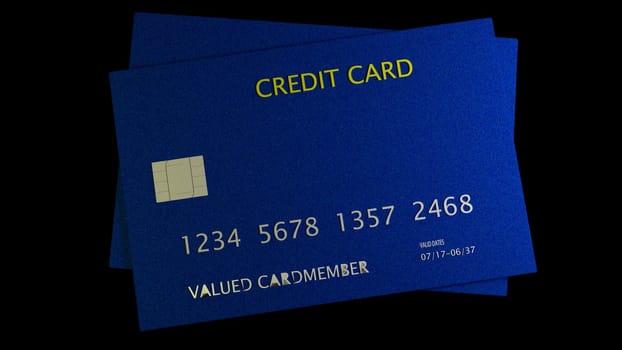 The 3d rendering of nice credit card with clear background