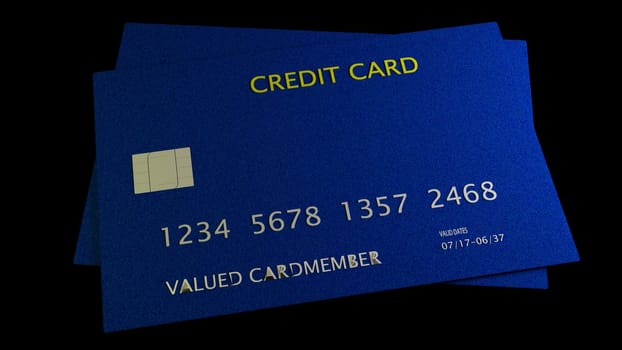 The 3d rendering of nice credit card with clear background