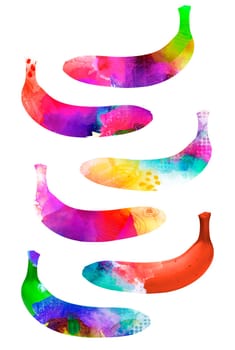 bananas bright colors textures painting concept freed