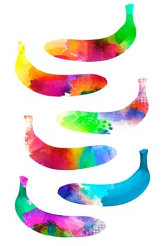 bananas bright colors textures painting concept freed