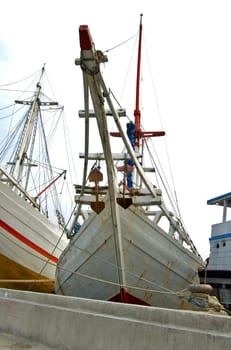 Old Ship Docking At Harbour