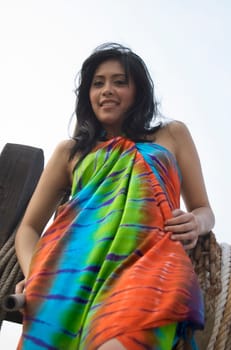 Beautiful Woman at Ship