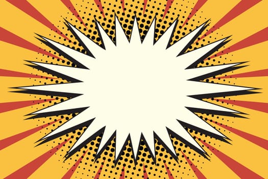 white cartoon yellow splash on pop art background. retro vector illustration