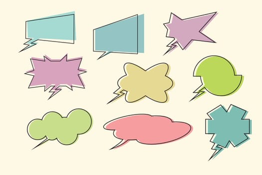 set comic book speech bubbles. Pop art retro vector illustration