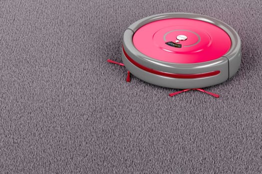 Cleaning the carpet with robotic vacuum cleaner