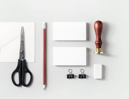 Blank branding identity set on paper background. Corporate identity template for placing your design. For design presentations and portfolios.