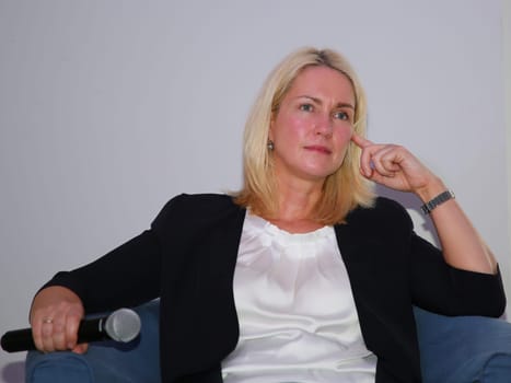 Manuela Schwesig (SPD) at a panel discussion in Magdeburg on 15.06.2017