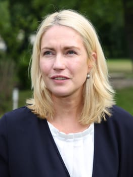 Manuela Schwesig (SPD) at a panel discussion in Magdeburg on 15.06.2017