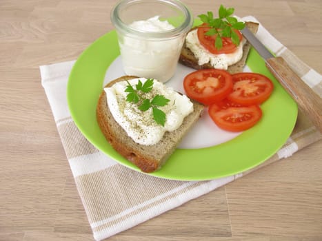 Slices with open feta