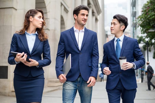 Group of business people walking at outdoor