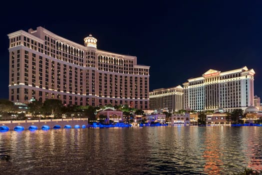 Bellagio and Ceasars Palace Las Vegas Hotels and Casinos on the Strip,Las Vegas,Nevada,USA,North America