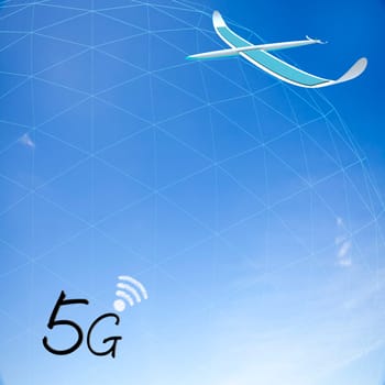 The 3D rendering of 5G communication with nice background