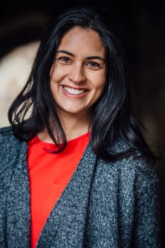 Portrait of a beautiful, mixed race woman.