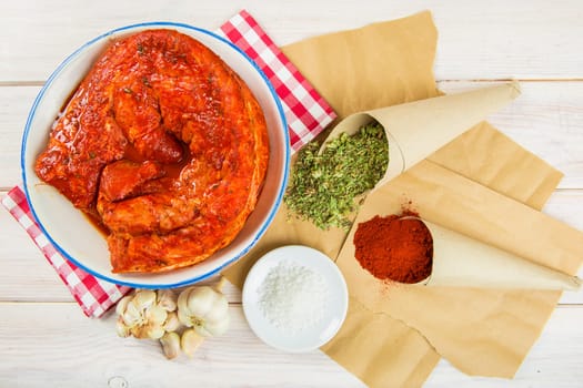 Spanish style marinated pork tenderloin with paprika, garlic, salt and oregano