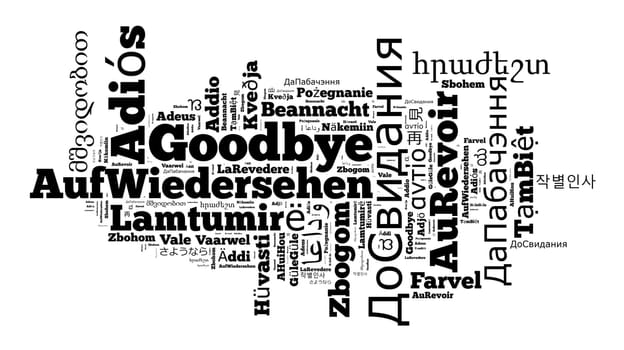 Word Goodbye in different languages word cloud concept
