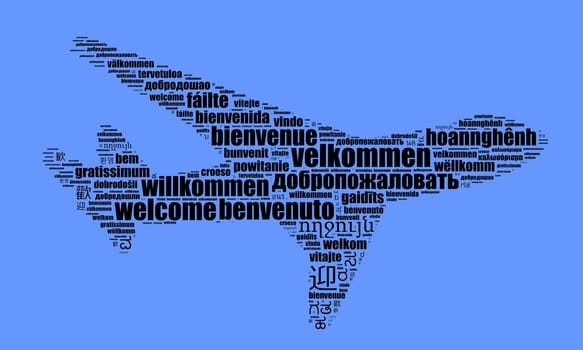 Word Welcome in different languages word cloud concept