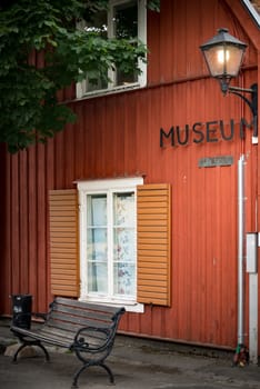 Details of traditional house in scandinavian style. Sweden, Scandinavia, Europe.