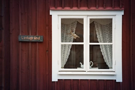 Details of traditional house in scandinavian style. Sweden, Scandinavia, Europe.