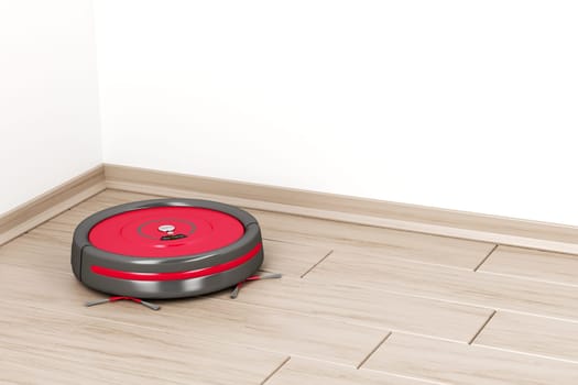 Cleaning the floor with robot vacuum cleaner