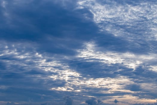 Gray storm clouds before sunset