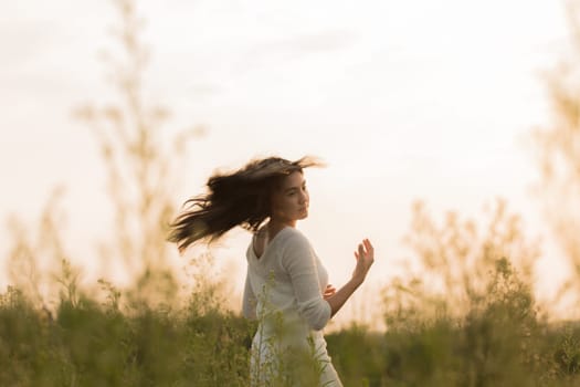 Outdoor portrait asian girl in the flowers garden
