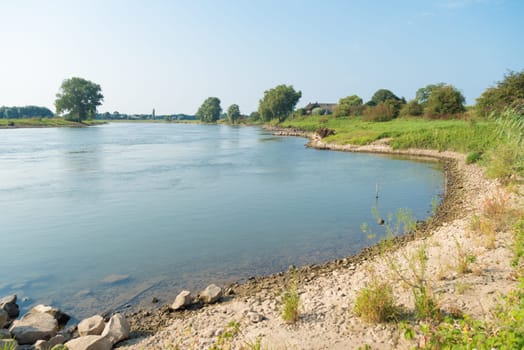 shoreline of the dutch IJssel river