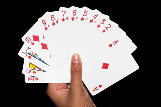 cards game hand diamonds full hand
