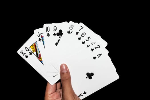 cards game hand clubs full hand