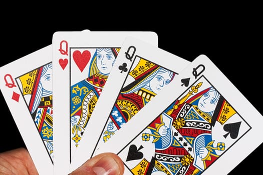 cards game hand queen