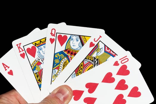 cards game hand hearts ace ten