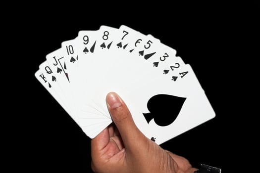 cards game hand spades full hand