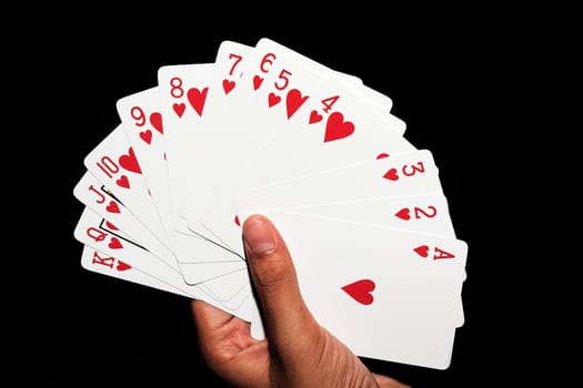 cards game hand hearts full hand