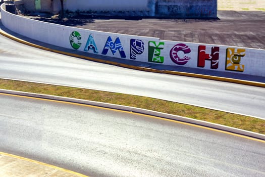 Colorful sign of Campeche, Mexico