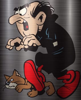gargamel smurfs illustration cat metal