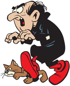 gargamel smurfs illustration cat